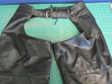 Vintage Heavy Duty Leather Company Chaps Men’s Motorcycle Black XL USA picture