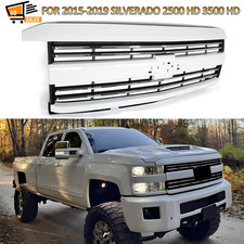 Summit White & Chrome Grille For 2015-2019 Silverado 2500 HD 3500 HD LT LTZ WT picture