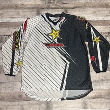 Rockstar Energy Jersey Men’s XL Black White MSR Racing Motocross Heat  picture