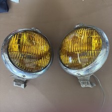 Vintage Pair Unity F-1 Ford Amber Fog Lights Chrome Original Accessory Lamps picture