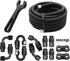 Pro AN6 20FT PTFE Fuel Line Hose Kit Stainless Steel Braided 3/8