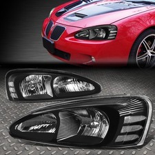 FOR 04-08 PONTIAC GRAND PRIX BLACK HOUSING CLEAR CORNER HEADLIGHT HEAD LAMPS picture