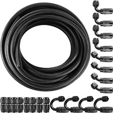 10AN -AN10 Fitting Stainless Steel Nylon Braided Fuel Oil Hose Line Kit 33FT picture
