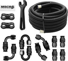 Pro AN6 20FT PTFE Fuel Line Hose Kit Stainless Steel Braided 3/8