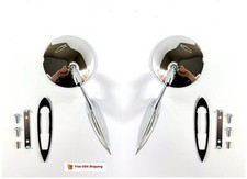 Pair Round Bowtie Teardrop Door Mirrors Fits 1963-1965 Nova 1964-1965 Chevelle  picture