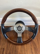 **USED, ULTRA RARE** JDM MOMO Steering Wheel - Fighter F-31 Wood/Leather 350mm picture