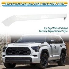 For 2023-26 Toyota Sequoia Front Bumper Upper Grille Molding Trim Ice Cap White picture
