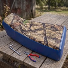 Suzuki LTF 250 350F Seat Cover 1993 To 2000 Models Blue Camo Vinyl Seat Cover picture