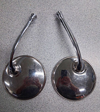 Vintage Side View Mirrors Motorcycle Hotrod Ratrod Flat Glass Tinted 4