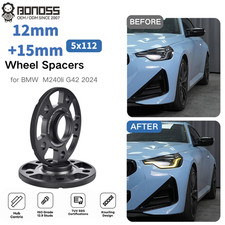 BONOSS 4PCS 12mm+15mm 5x112 Wheel Spacers with 20 bolts for BMW M240i G42 2024 picture