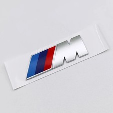 BMW M Performance Badge/Emblem - Silver/Chrome (2 Pack) picture