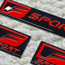 3X Black Red 3D raised F Sport Emblem Badge Decals For IS F GS F RC IS250 IS350 picture