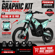 Yozma IN 10 Pro Turquoise Graphics Kit Custom Number Decals Electric Dirt Bike picture