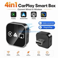 Upgrade 4In1 Wired to Wireless CarPlay Android Auto AirPlay Mirror Link Adapter picture