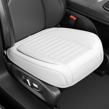 SCDOOCA 2 Pack Car Bottom Seat Cover, Luxury Leather Front Bright white-2 PCS picture