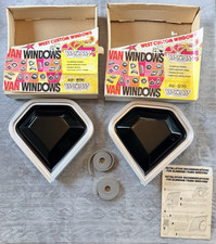 NOS Vintage 1970s West Custom Windows Diamonds Bubble Van Porthole Windows Pair picture