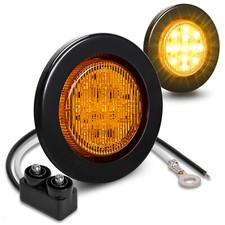 2pc 2.5 Inch DOT Round Amber LED Trailer Marker Lights with Grommet for Truck picture