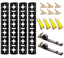 ETrack Tie-Down Rail Kit 4Pk Coated X-Track, 6Pk DRing Anchor, 2Pk Ratchet Strap picture
