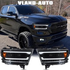 Fits 2019-2024 Dodge Ram 1500 LED Headlights w/Dynamic & Sequential Front Lamps picture