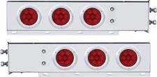 Stainless Rear Mud Flap Hanger red LED Lights Spring Loaded 2-1/2