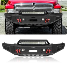 Steel Front Bumper w/Lights D-Rings For 94-01 Dodge Ram 1500 94-02 Ram 2500 3500 picture