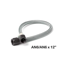 15400BNOS NOS Stainless Steel Braided Hose with Black Fittings -6AN, 1-Foot picture