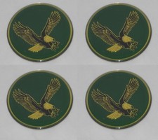 4 - GREEN BIRD EAGLE LOGO WHEEL RIM CENTER CAP ROUND DECAL STICKER 1-15/16