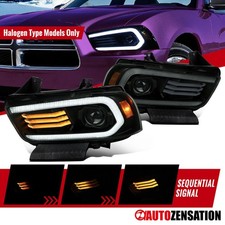 Fit 2011-2014 Dodge Charger Halogen Projector Headlights LED Sequential Smoke picture