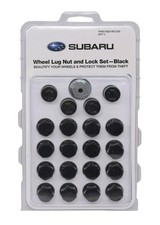 Genuine Subaru Wheel Lug Nut & Lock set BLACK B321SFL030 OEM All Models Aluminum picture