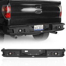 Fit 2006-2014 Ford F150 Textured Steel Rear Bumper Reinforcement w/ LED Light picture