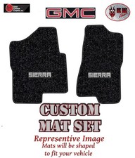2001-06 GMC Sierra 2500HD Truck Black Cutpile Carpet Floor Mat Set w/Sierra Logo picture