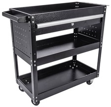 JEGS 3-Shelf Shop Cart [200 lb. Capacity, Black] picture