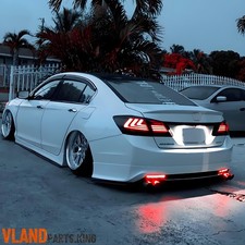 Smoke Full LED Tail Lights For 2013-2017 Honda Accord Sedan w/Sequential Signals picture