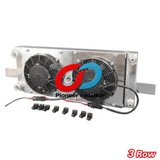 Universal Pocket Tucked Aluminum Radiator＋Fan For Honda Civic CRX-RH249525 3 ros picture