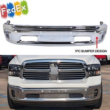 For 2013-2018 Dodge Ram 1500 W/ Fog Light&Sensor Hole Chrome Steel Front Bumper picture