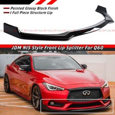 FOR 2017-22 INFINITI Q60 V2 GLOSSY BLACK FULL SIZE 1PC FRONT BUMPER LIP SPLITTER picture