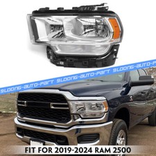 Halogen Headlight Assembly For 2019-2024 Ram 2500 3500 Chrome Headlamp Driver LH picture