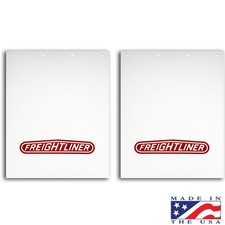 FREIGHTLINER Mud Flaps Poly  24” X 30” FREIGHTLINER Logo (pair) RED/White picture