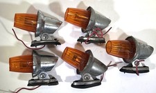 Vintage Signal-Stat Truck Cab Marker Lights Lot of 5 Amber Lens Chrome Intl Harv picture