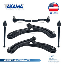 6pcs Front Control arms ball joints+Outer Inner Tie Rod ends for 15-20 Honda Fit picture