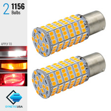 Syneticusa:2x 1156 Blinker Turn Signal 3000K Amber Yellow Light Bulbs 120-LED  picture