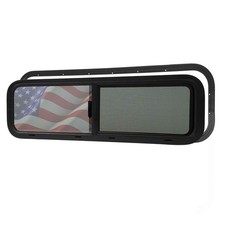 33X10 Rv Van Bunk Window Half Slider Privacy Glass Aluminum Black picture