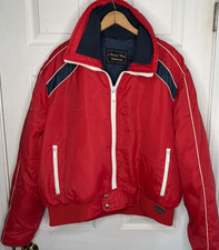 Yamaha Maxim Wear Vtg 80s 90s Red Navy Men Sz XL Snowmobile Racing Jacket Coat picture