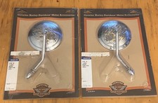 VTG OEM Harley Davidson Flames Collection Short Stem Mirrors 91940-98 / 91939-98 picture