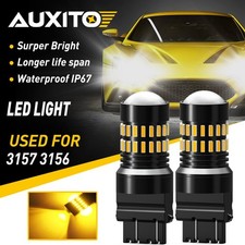 AUXITO 2X 3157 3457A 4157 Super Amber Turn Signal Blinker LED Light Bulbs 48H EC picture