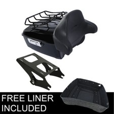 Black 13.7'' King Trunk Pad Luggage Rack W/ Mount Fit For Harley Touring 2014-26 picture