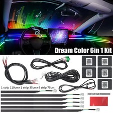 LED Car Interior Strip Light Atmosphere APP-Control Ambient Light 6 IN 1 Kit US picture
