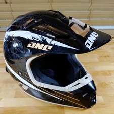 One Industries Motocross Dirt Bike Helmet Black/White Size Medium 58cm w/ Bag  picture