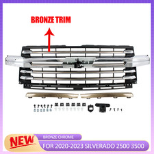 For 2020-23 Silverado 2500 3500 High Country Style Bronze Chrome Grille Assembly picture