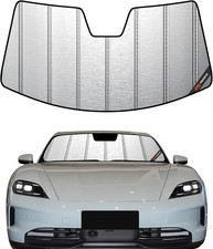 Windshield Sun Shade for Porsche Taycan (Metallic Silver Finish) picture